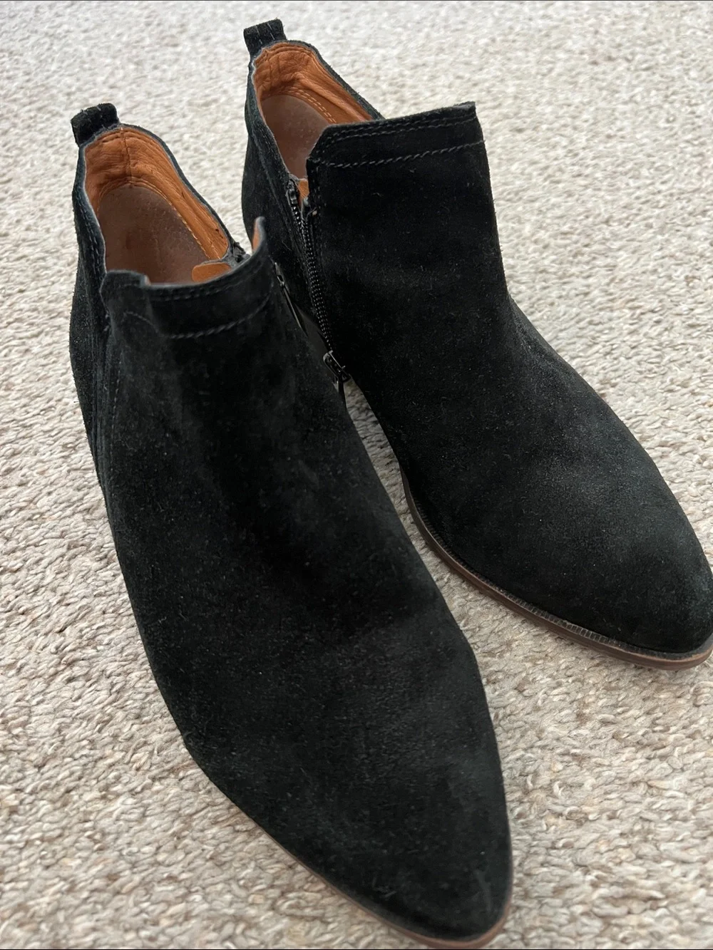 SARTO By Franco Sarto Black Suede Pointed Ankle Booties Size 8.5